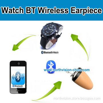 Bluetooth Watch Wireless Earpiece with 6 Hours Work Time